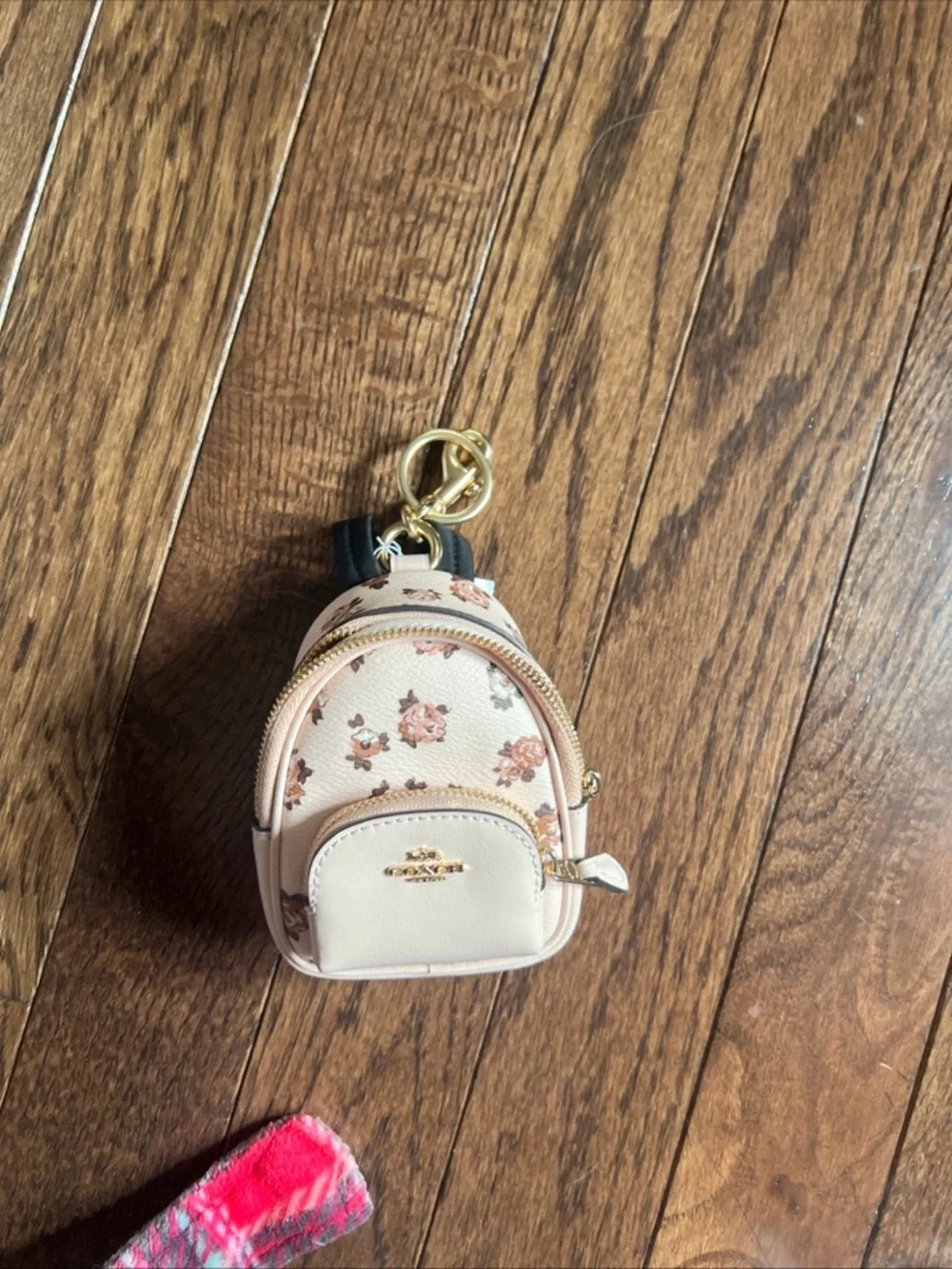 Coach Mini Court Floral Backpack - Blush and Brown